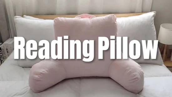 Almohada de lectura con cuña para cama, respaldo grande para adultos, cojín para salón con brazos, soporte para la espalda para sentarse en el sofá de la cama